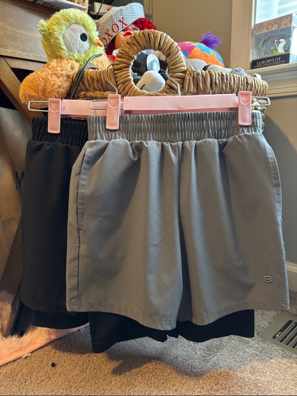 Layer 8 Black Athletic Shorts with Gray Waistband